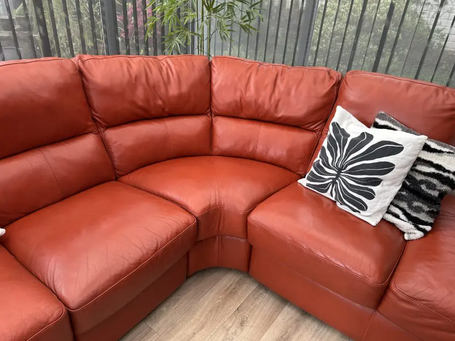 La-Z-Boy Burnt Orange Premium Leather Electric Reclining Corner Sofa