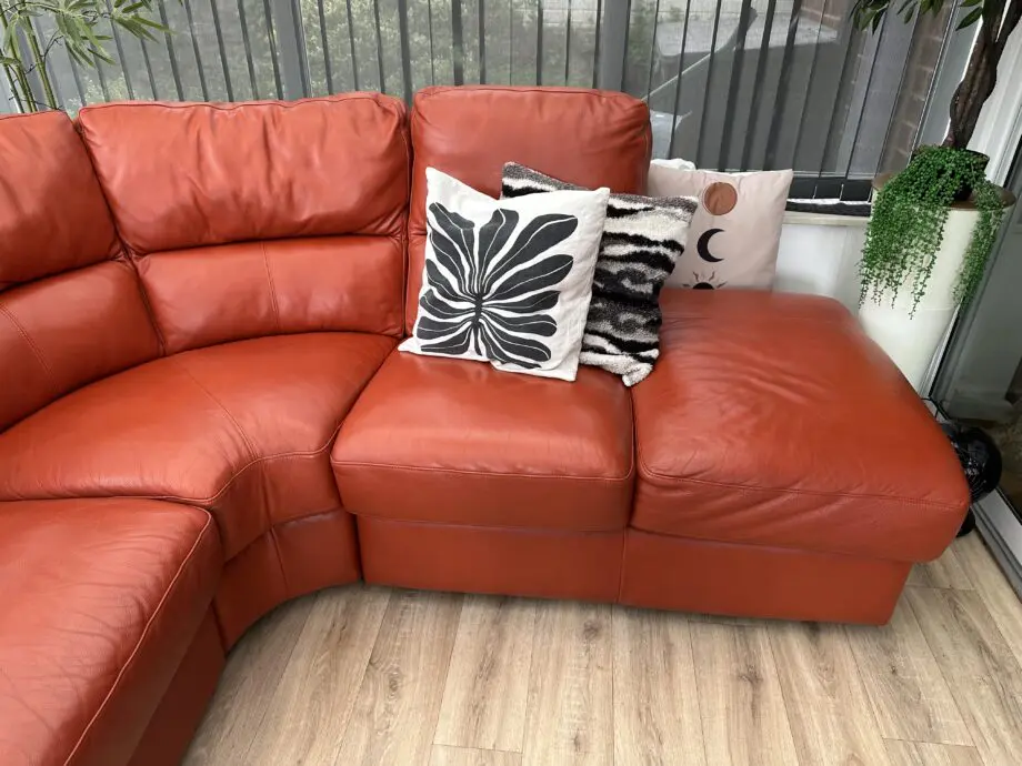 La-Z-Boy Burnt Orange Premium Leather Electric Reclining Corner Sofa