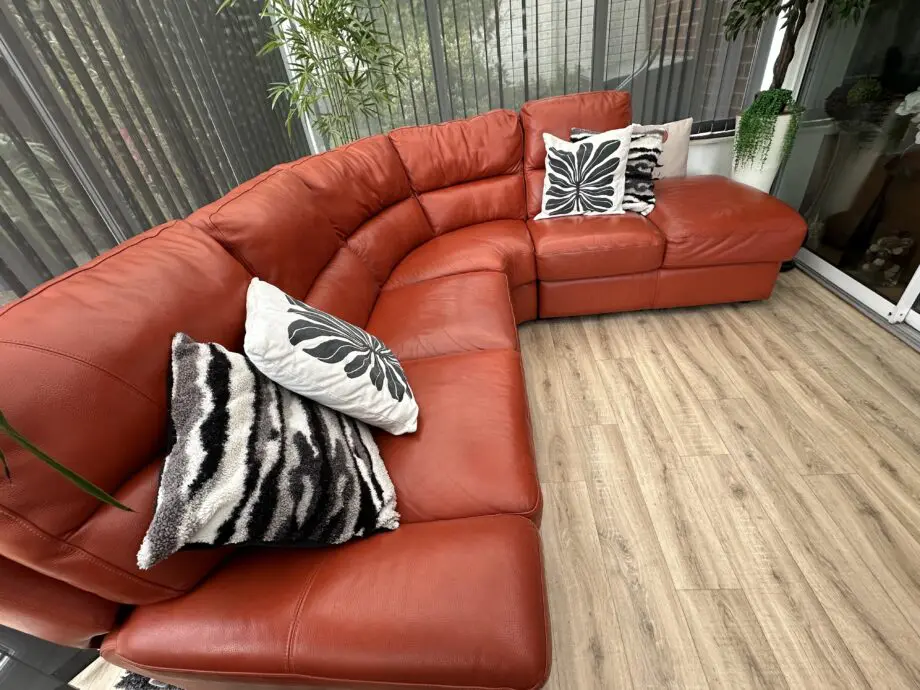 La-Z-Boy Burnt Orange Premium Leather Electric Reclining Corner Sofa