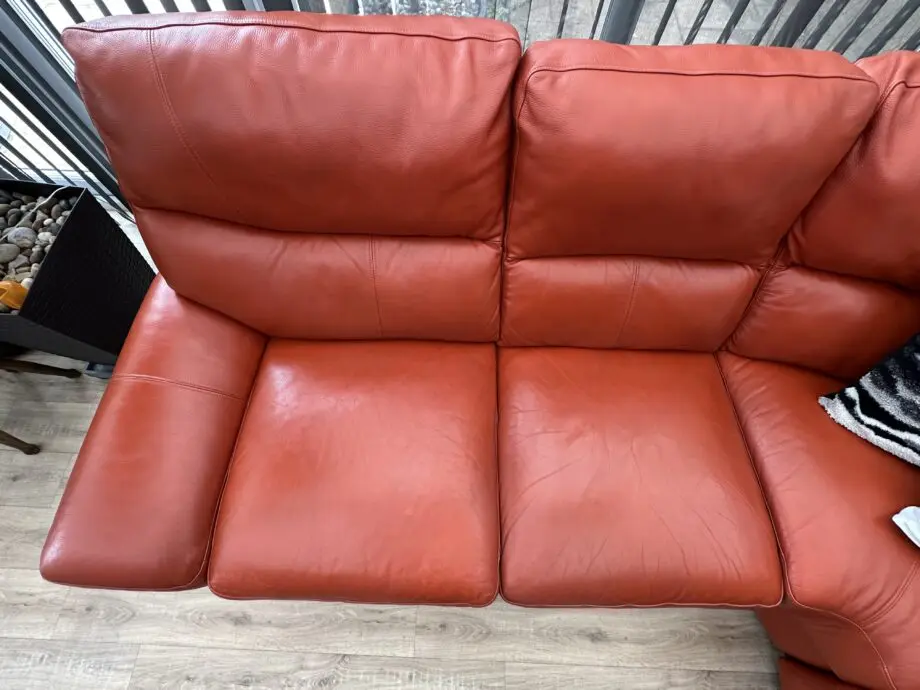 La-Z-Boy Burnt Orange Premium Leather Electric Reclining Corner Sofa