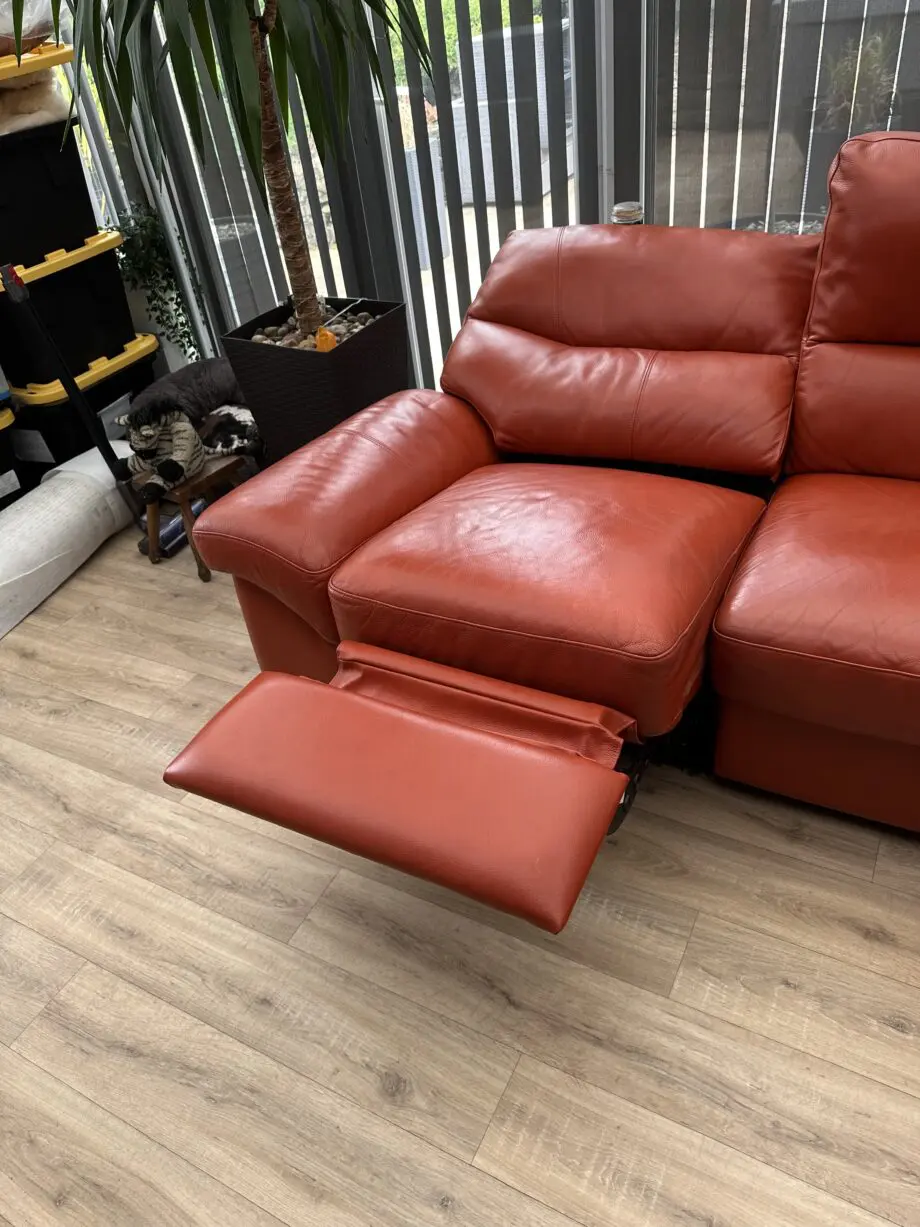 La-Z-Boy Burnt Orange Premium Leather Electric Reclining Corner Sofa