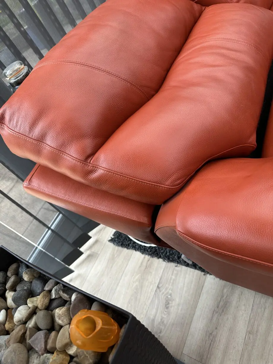 La-Z-Boy Burnt Orange Premium Leather Electric Reclining Corner Sofa