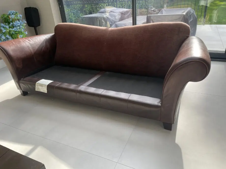 DFS 3 Seater Fabric Sofa with leather arms