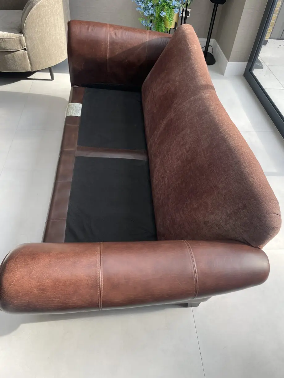 DFS 3 Seater Fabric Sofa with leather arms