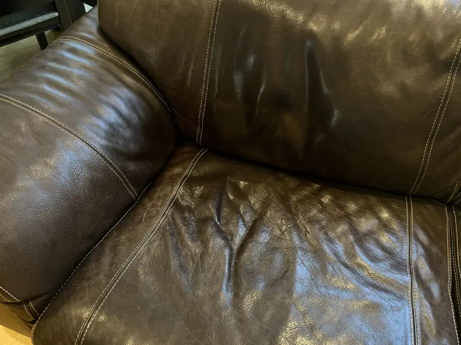 DFS Dark brown leather sofa set - 4 seater and 3 seater