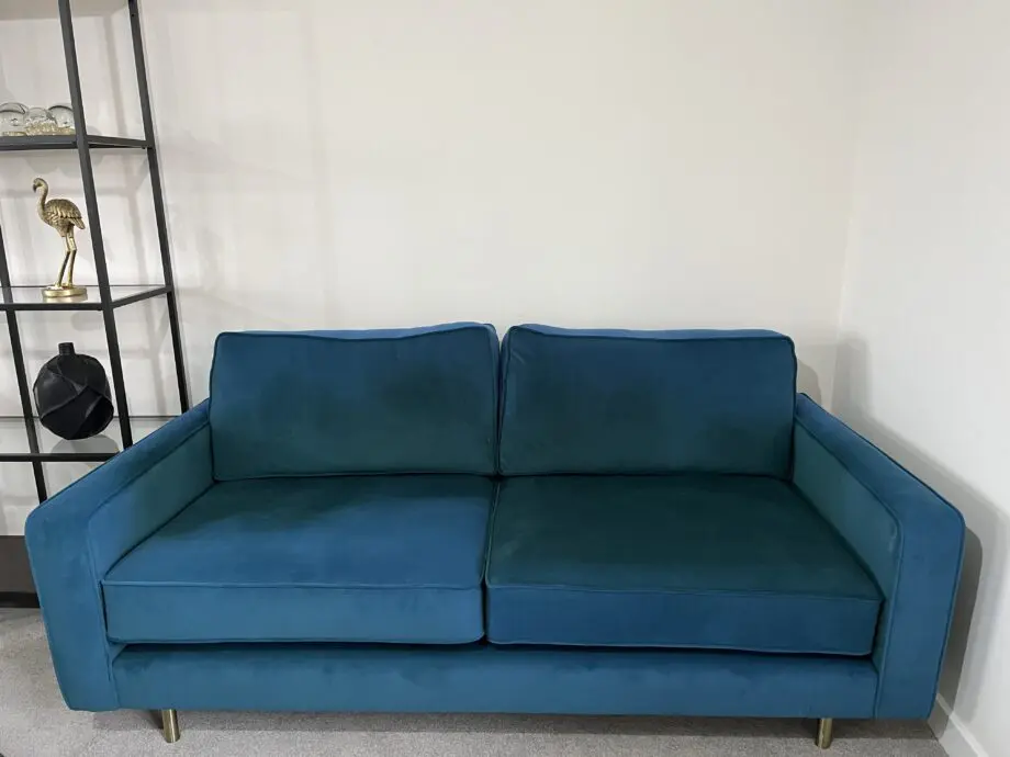 3 seater teal sofa