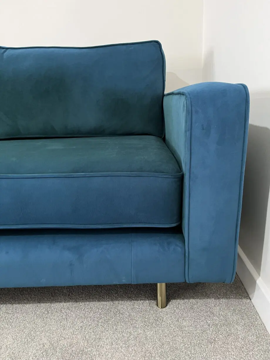 3 seater teal sofa