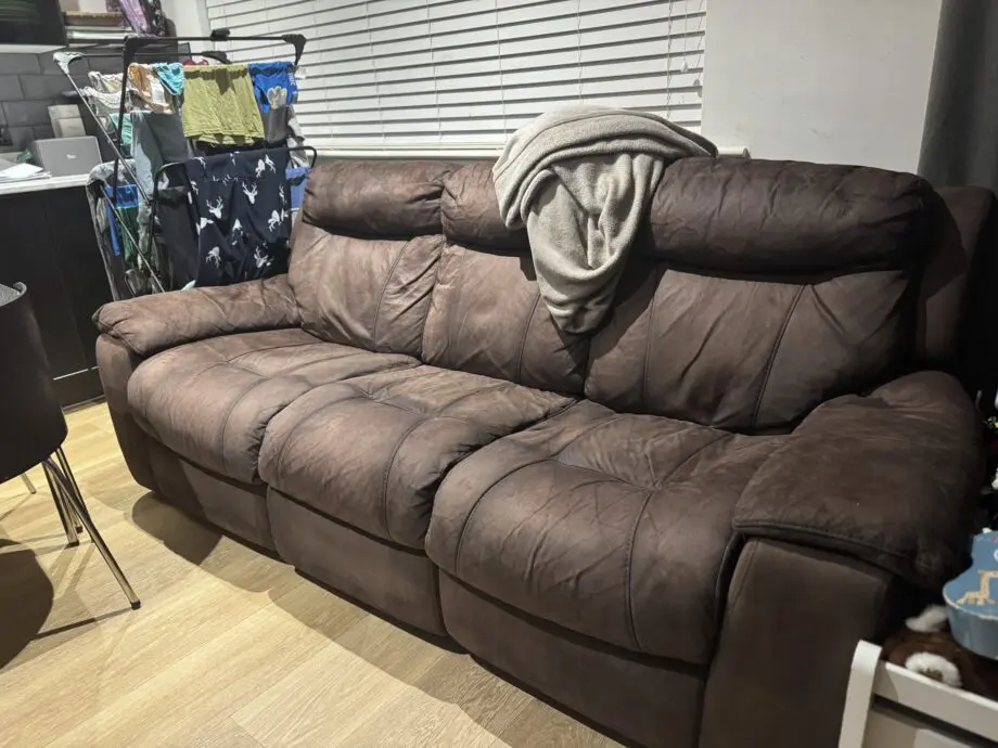 DFS Brown Ryder 3 Seater Manual Recliner Sofa