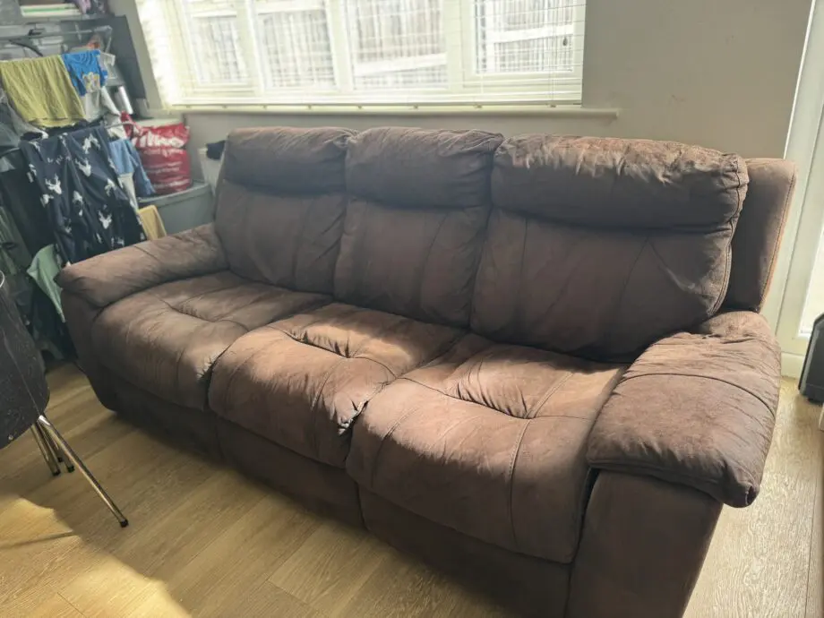 DFS Brown Ryder 3 Seater Manual Recliner Sofa