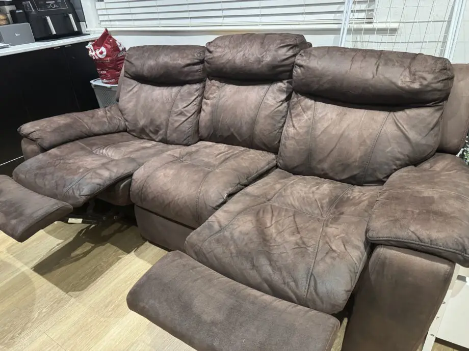 DFS Brown Ryder 3 Seater Manual Recliner Sofa