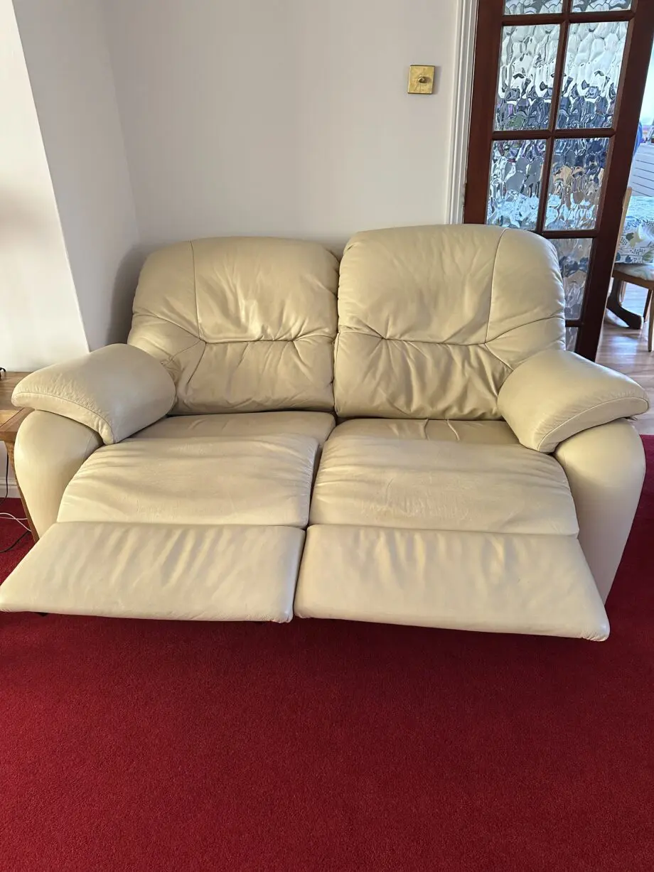 G-Plan cream Chloe double electric recliner sofa