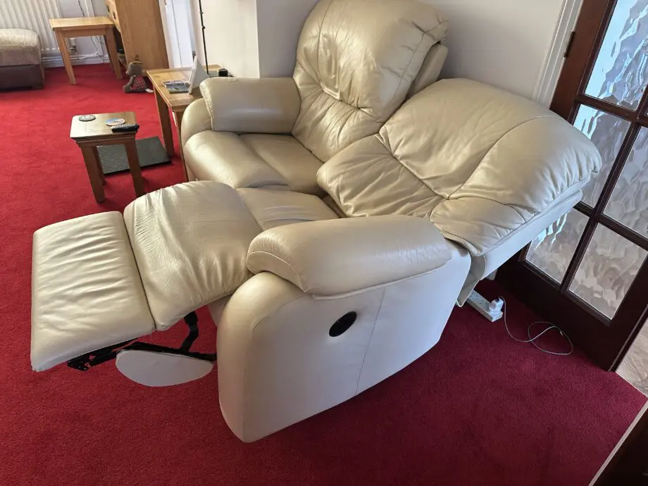 G-Plan cream Chloe double electric recliner sofa