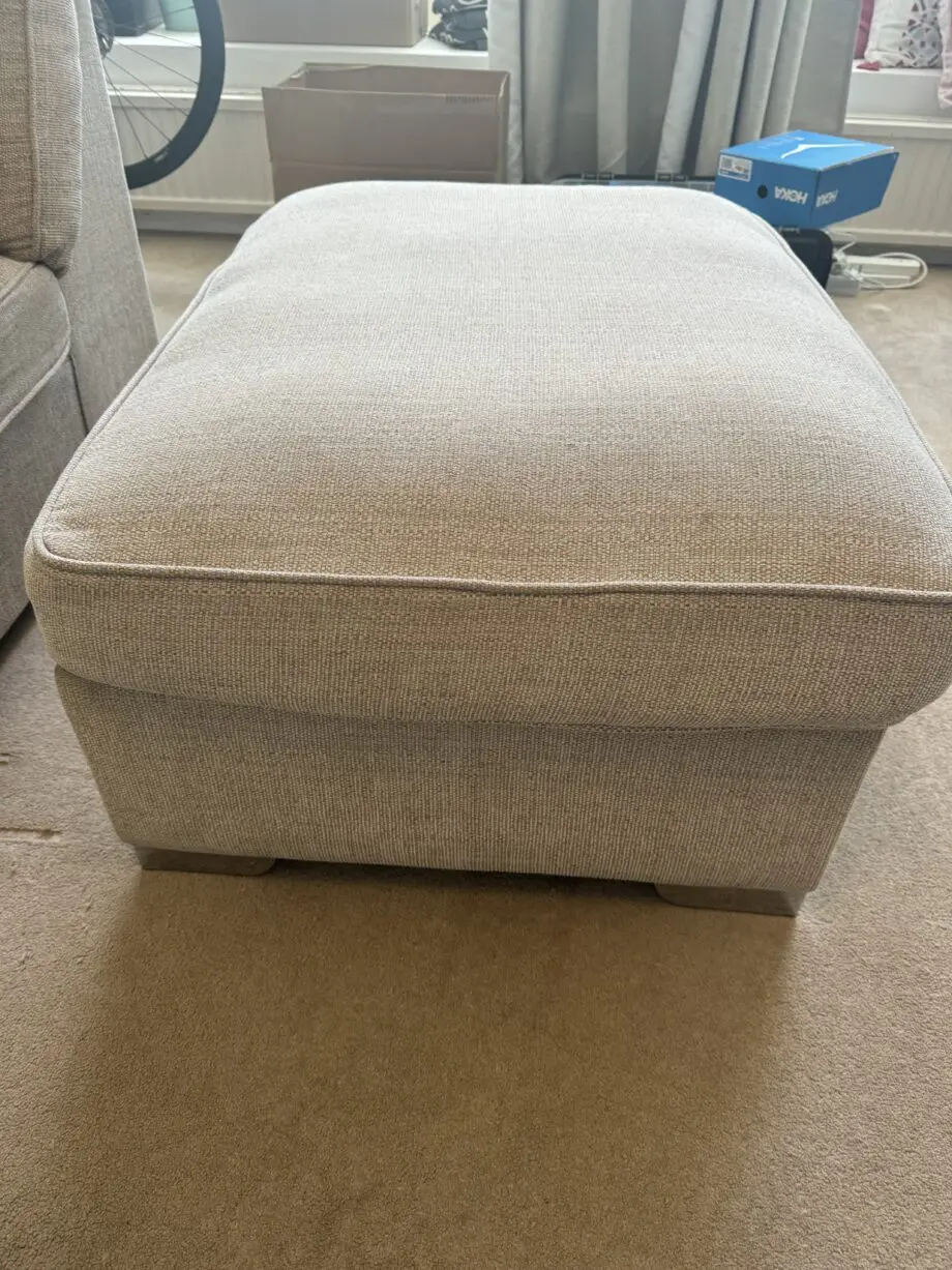 Beige fabric corner sofa
