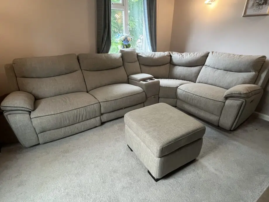 GREY DFS TREK LEFT HAND CORNER SOFA POWER RECLINER