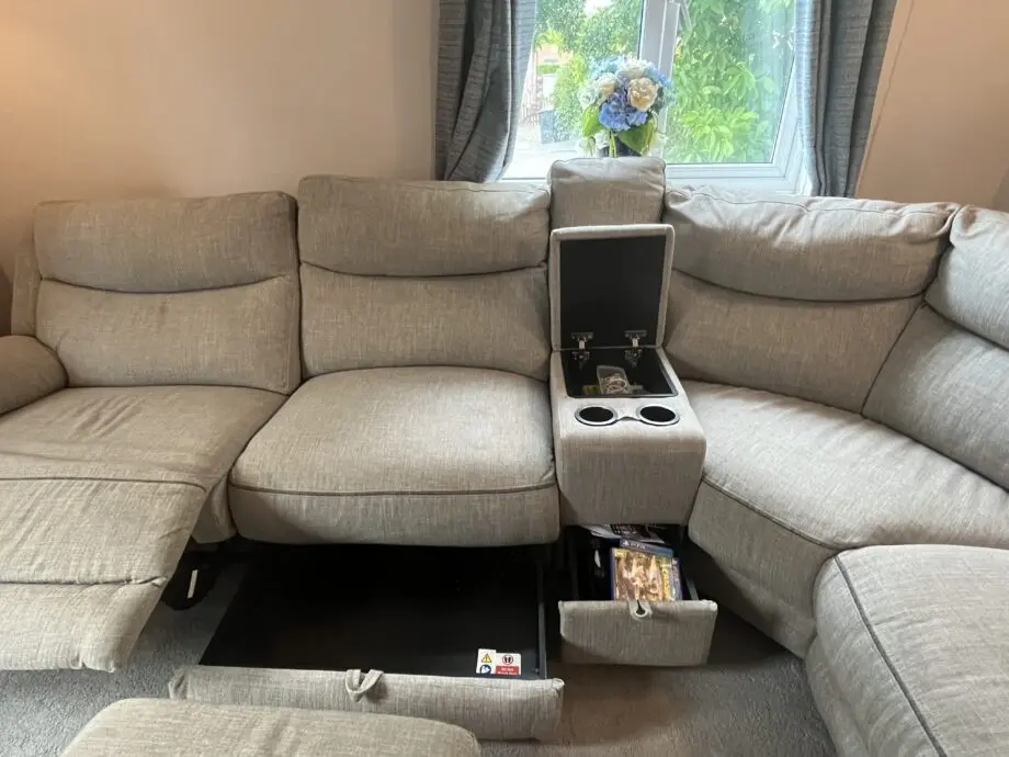 GREY DFS TREK LEFT HAND CORNER SOFA POWER RECLINER