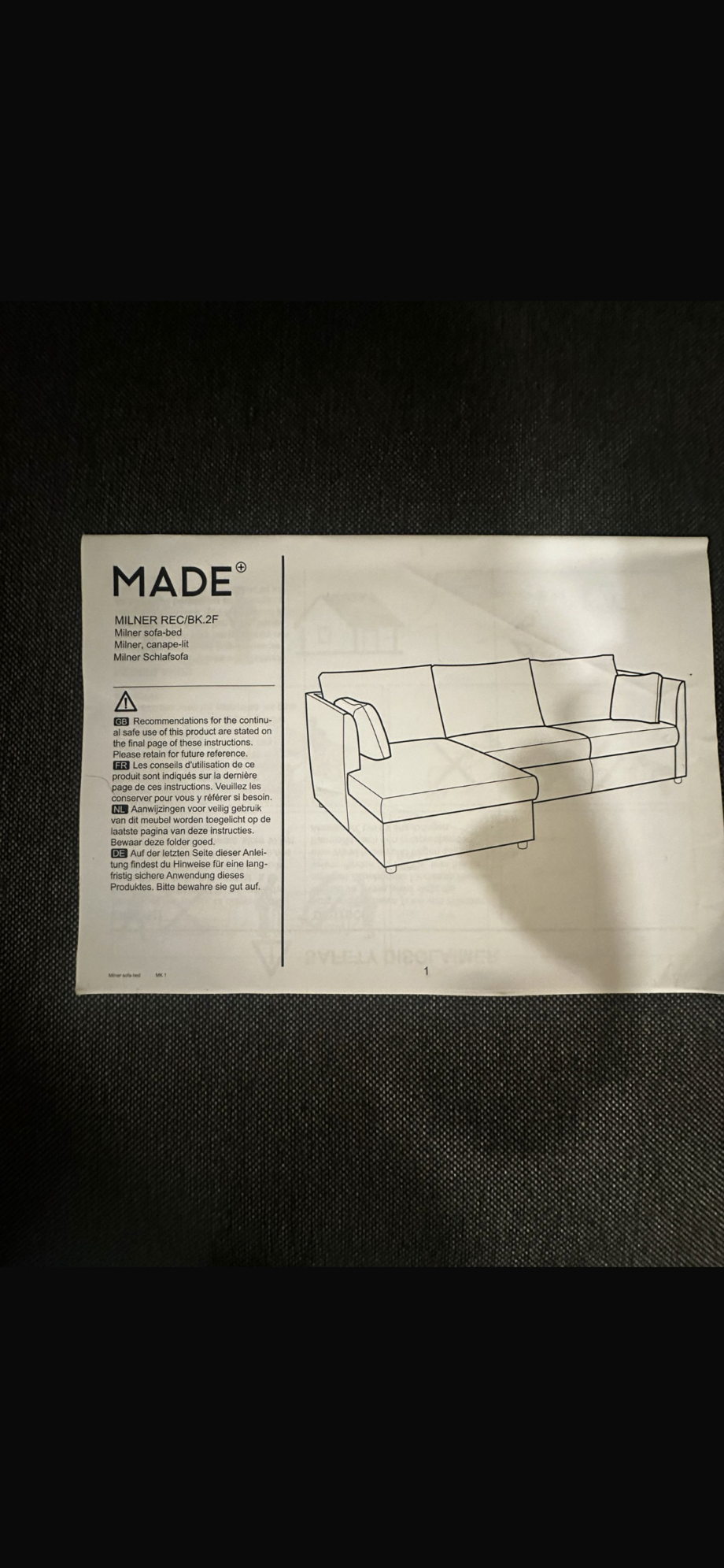 MADE Corner Sofa Bed