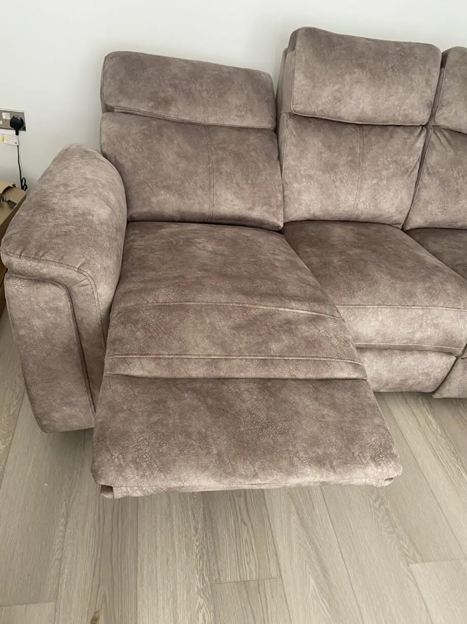 SCS Brand New Power recliner Sofa (Amesbury 3 Seater Power Recliner Sofa, LOURDES-STONE - Fabric)