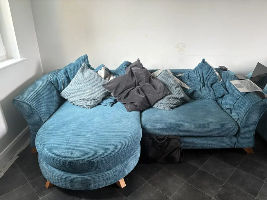 DFS Teal Sofa