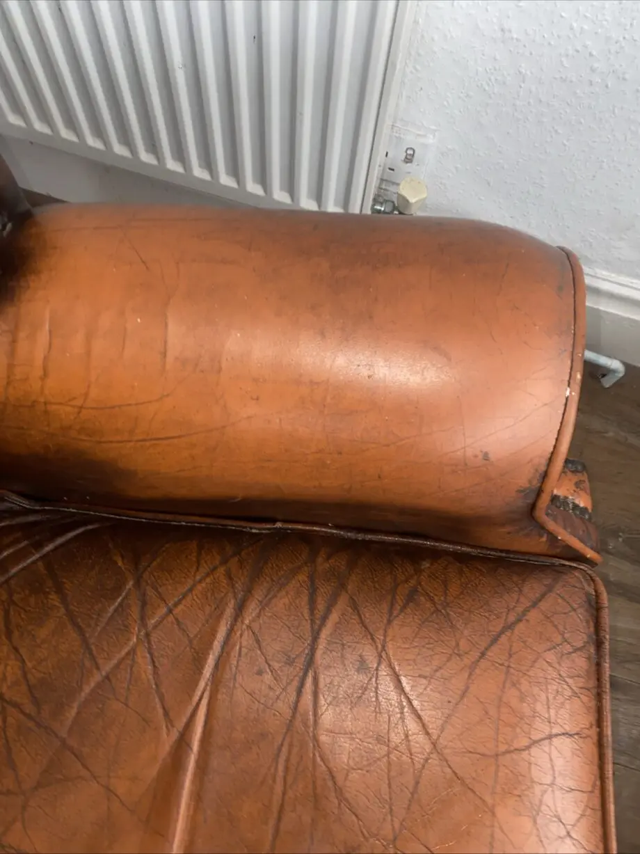 Chesterfield sofa & 2 chairs queen & club antique brown