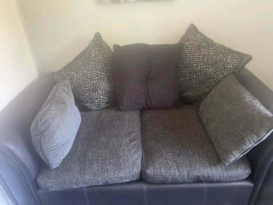 DFS Black and Grey two seater sofa