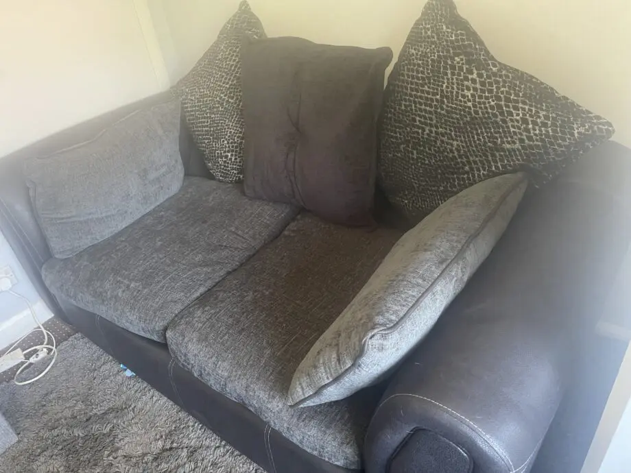 DFS Black and Grey two seater sofa