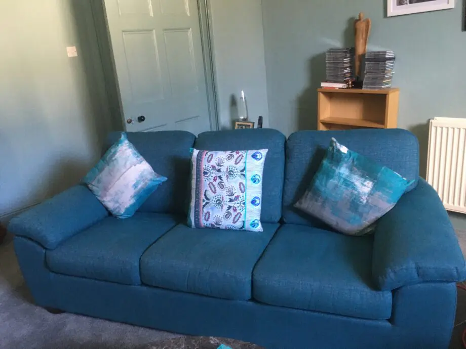 Large 3 seater John Lewis Sofa in Teal and Silver