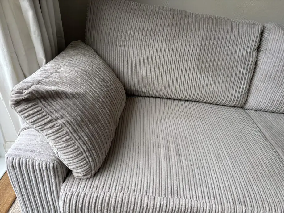 DFS Stone/Beige ribbed sofas
