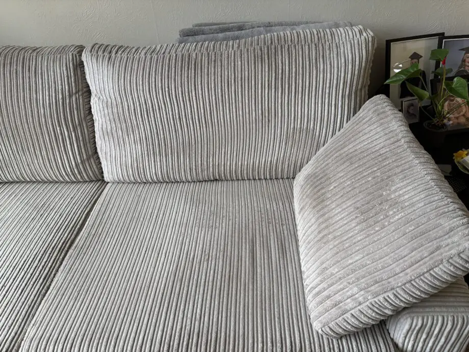 DFS Stone/Beige ribbed sofas