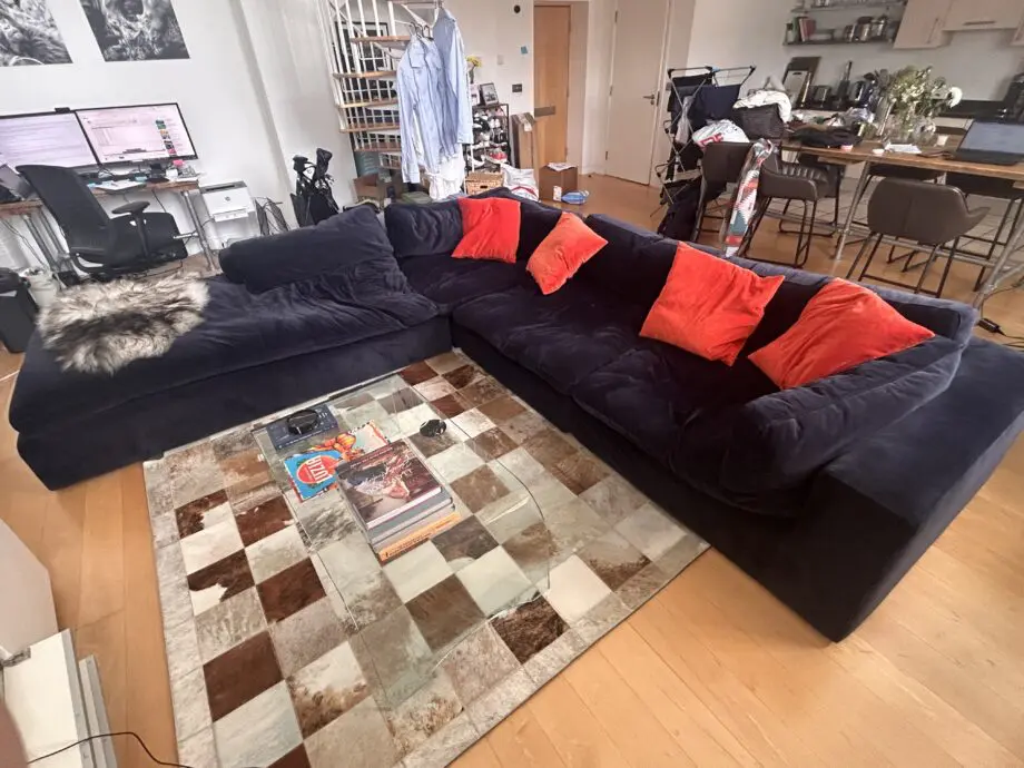 MADE Samona Navy blue L shaped sofa