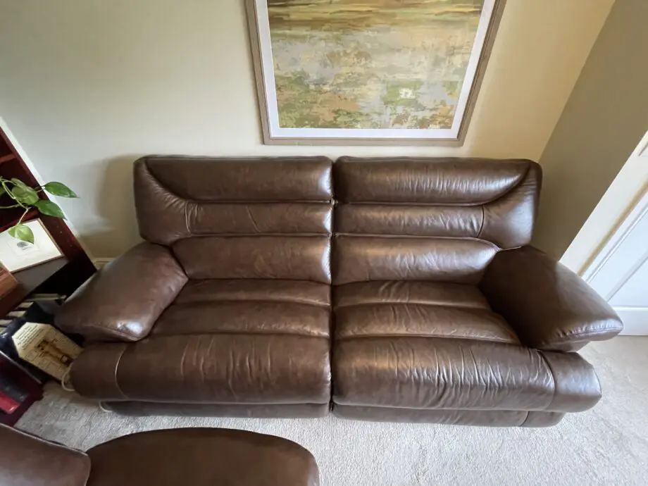 La Z boy brown leather power recliners