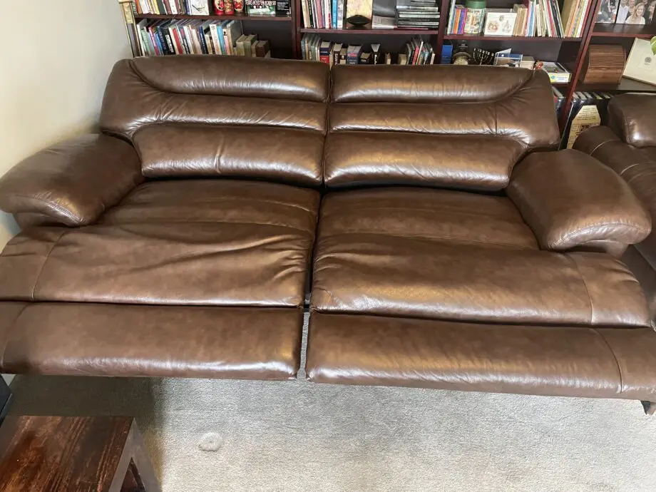 La Z boy brown leather power recliners