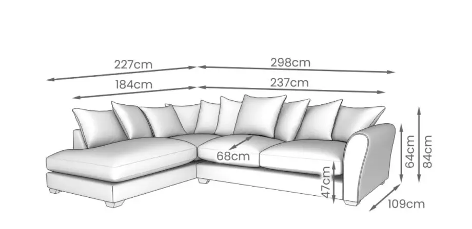 Large Corner Sofa DFS Pillow Back