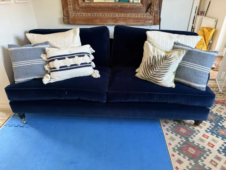 Sofa.com Bluebell 3 seat sofa in Prussian Blue Velvet