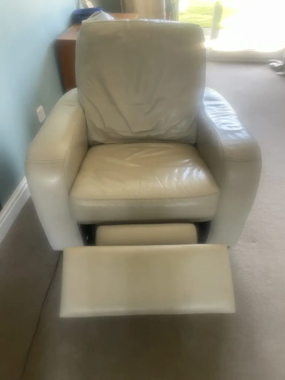 Dfs leather sofa and reclining chair