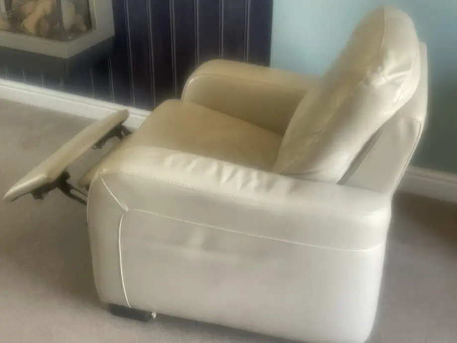 Dfs leather sofa and reclining chair