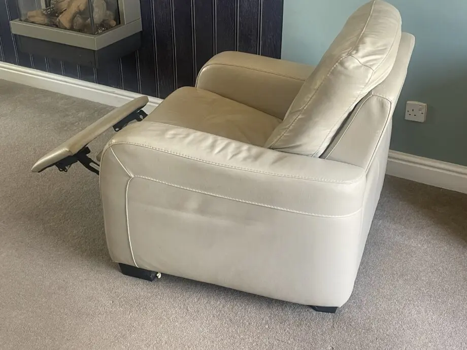 Dfs leather sofa and reclining chair