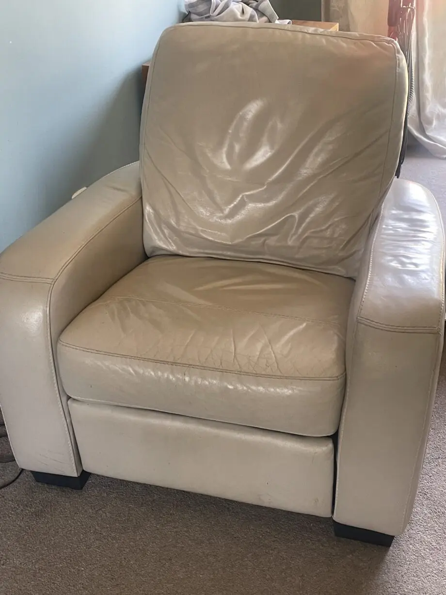 Dfs leather sofa and reclining chair
