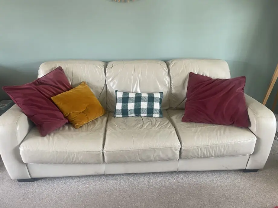 Dfs leather sofa and reclining chair