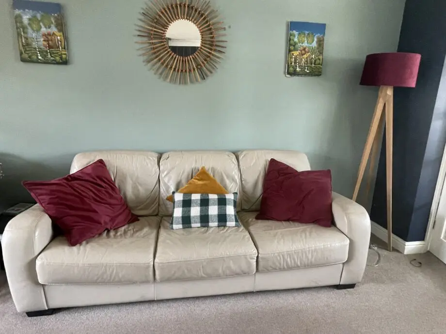 Dfs leather sofa and reclining chair