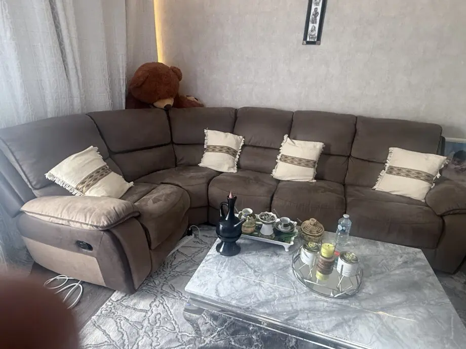 Dfs, light brown, L shaped corner sofa