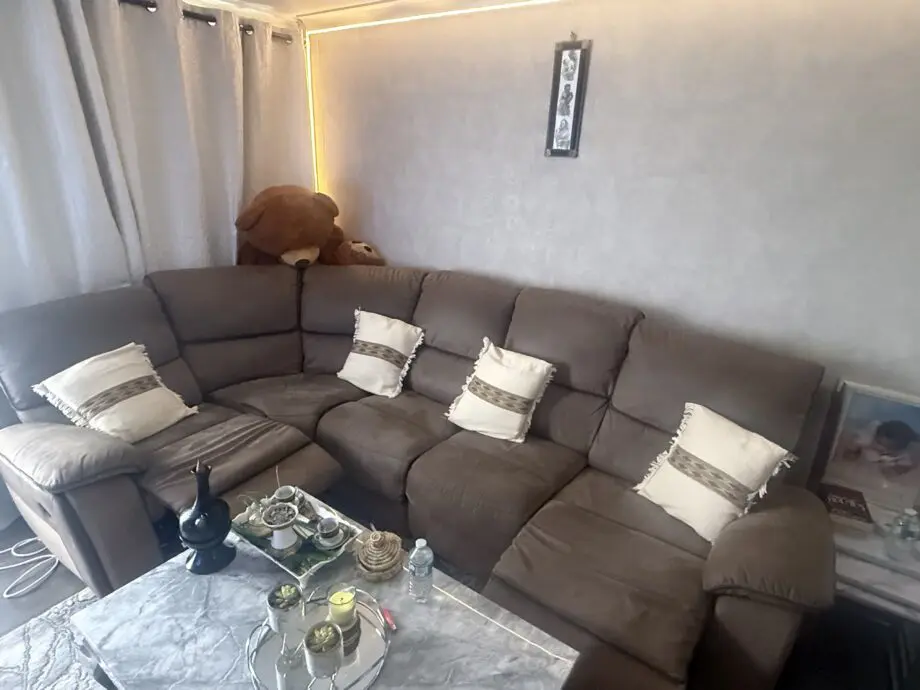 Dfs, light brown, L shaped corner sofa