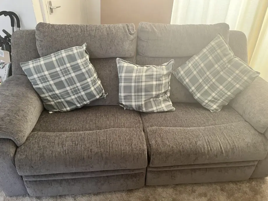 DFS Barrett 3 seater manual recliner sofa Grey