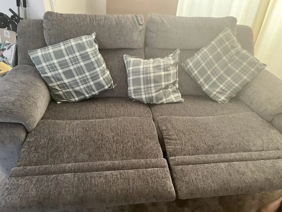 DFS Barrett 3 seater manual recliner sofa Grey