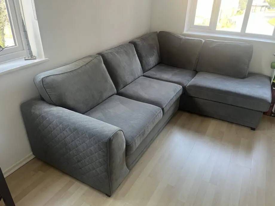 Grey L Shaped High Back Corner Sofa Cash On Delivery