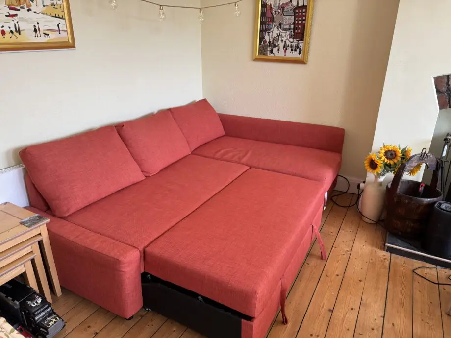 Ikea friheten chaise storage sofa bed in burnt orange