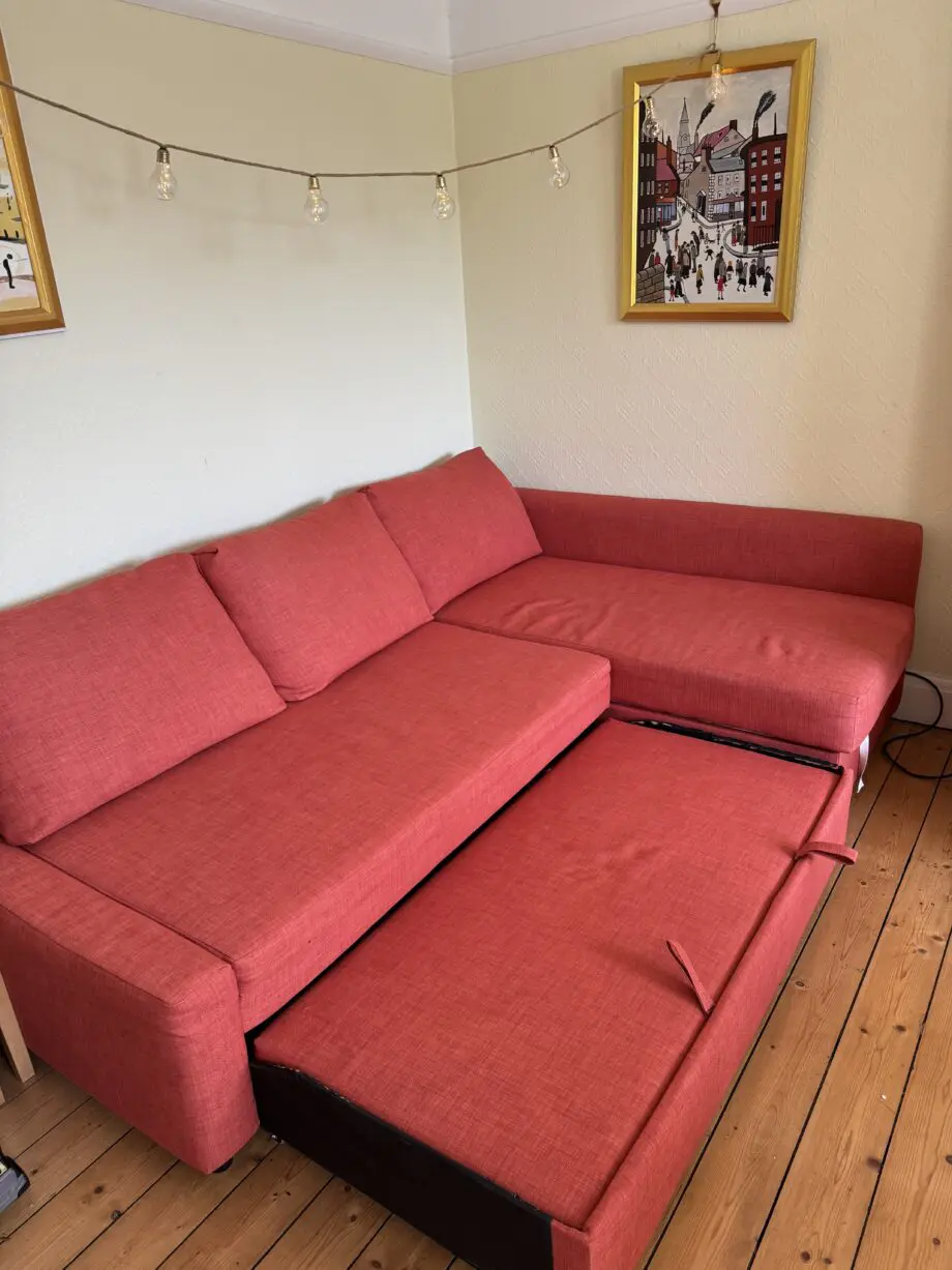 Ikea friheten chaise storage sofa bed in burnt orange