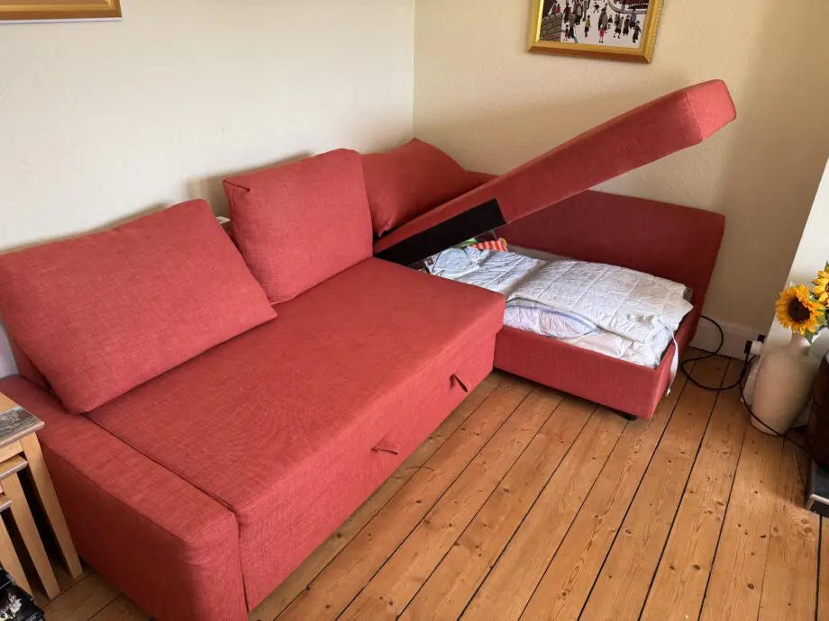 Ikea friheten chaise storage sofa bed in burnt orange