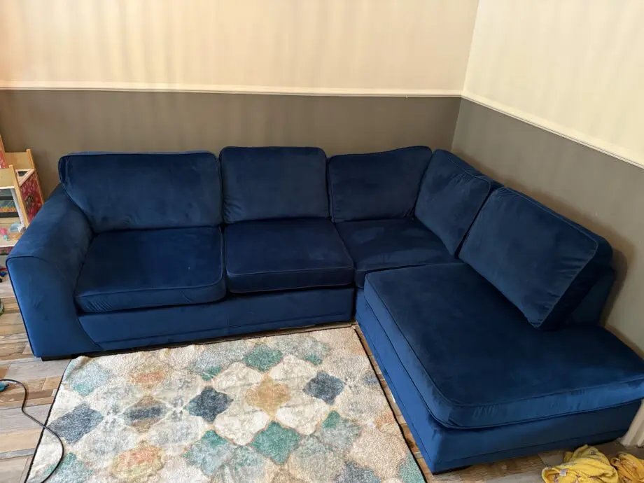 DFS Orka Velvet Left Hand Facing Open End Corner Sofa