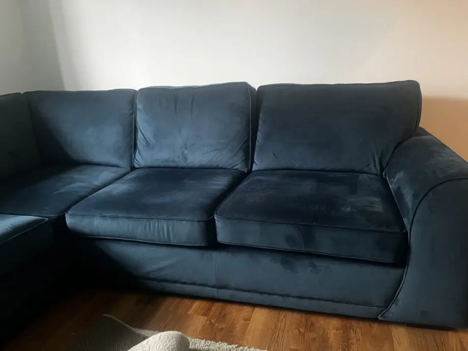 DFS Blue Okra right hand corner & swivel chair