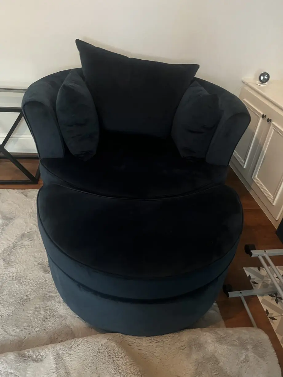 DFS Blue Okra right hand corner & swivel chair